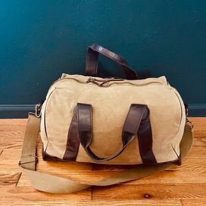 Vintage canvas and leather carryon bag